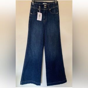 New FRAME The Seamed High Waisted Wide-Leg Jeans in Haunted Size 26